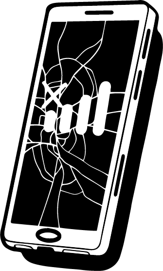 phone with broken display